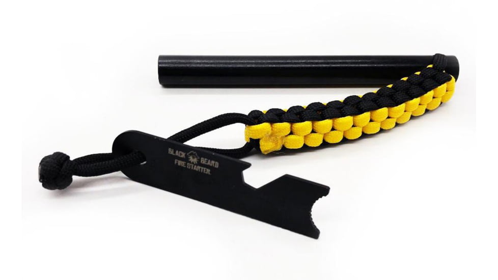 Black Beard Fire Ferro Rod, Black/Yellow, BB-FerroRod