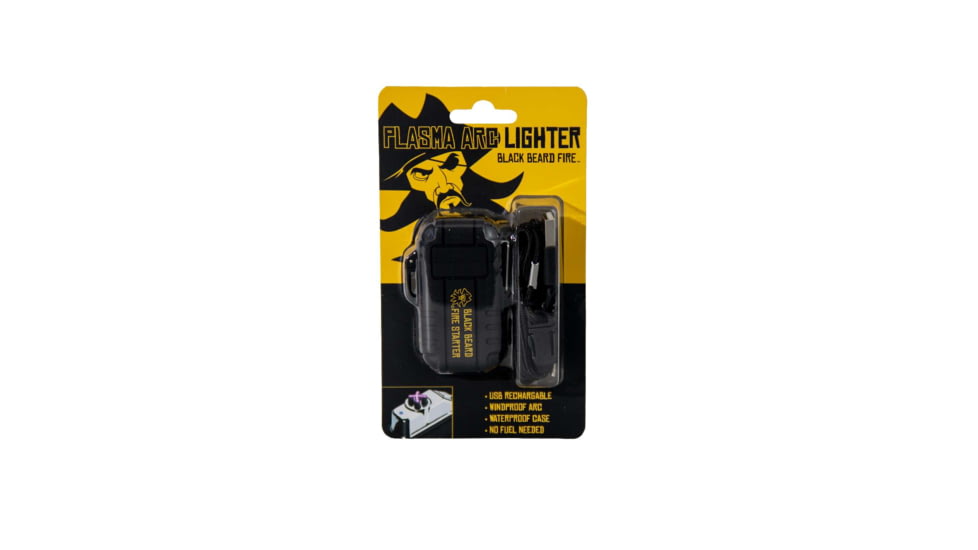 Black Beard Fire Plasma Arc Lighter, Black/Yellow, BB-ArcLighter