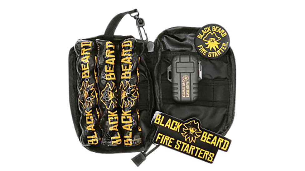 Black Beard Fire Starters SKB Ultimate Fire Kit Black Includes Ferro Rod/Plasma Arc Lighter/Organizer Case/Fire Starters/Decal, 173971
