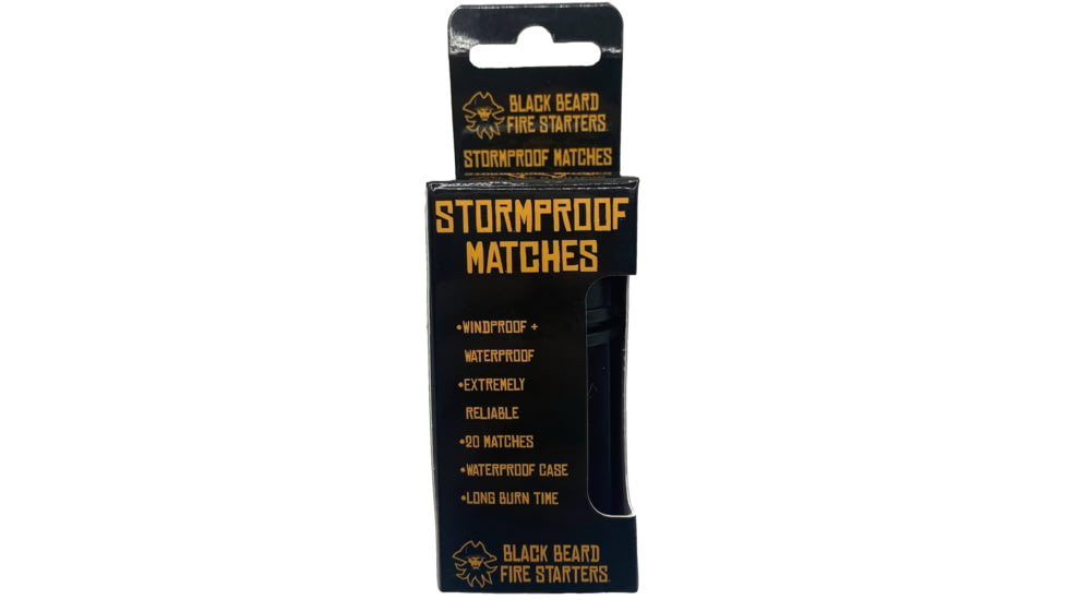 Black Beard Fire Stormproof Matches, Black/Yellow, One size only, BB-Mat