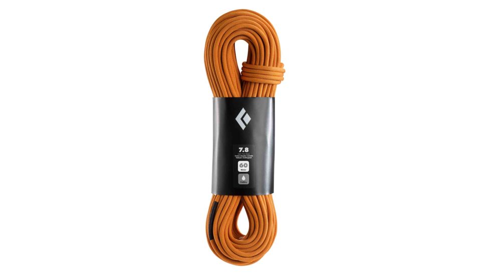 Black Diamond 7.8 Rope - 60M - Fulldry, Dual Orange, F60 BD323010DUORF601