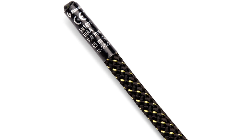 Black Diamond 9.0 Static Rope, Black/Yellow, 65m, BD32311293000651