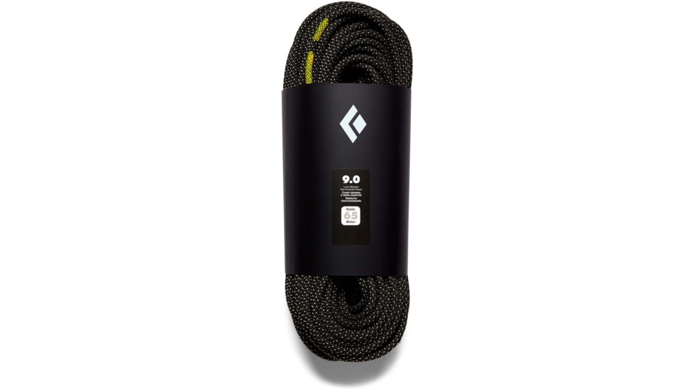 Black Diamond 9.0 Static Rope, Black/Yellow, 65m, BD32311293000651