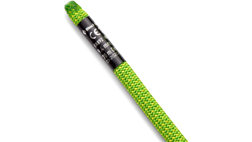 Black Diamond 9.4 Dry Honnold E Rope, Green/Yellow, 70m, BD32311693160701