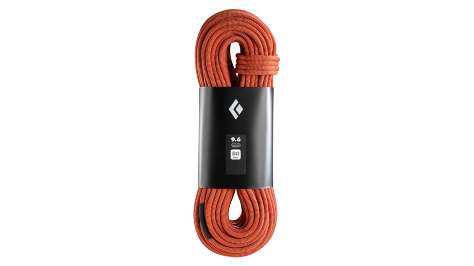 Black Diamond 9.6 Rope - 80M, Dual Red Orange, 80 BD323030DURO0801