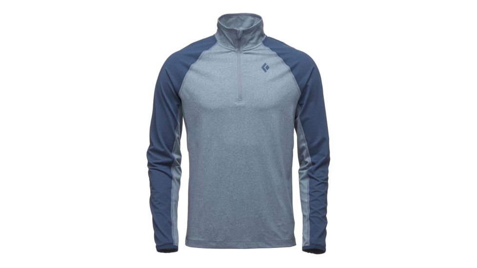 Black Diamond Approach Quarter Zip Mens Fleece Jacket, Ink Blue, Large, APWQ4N421LRG1