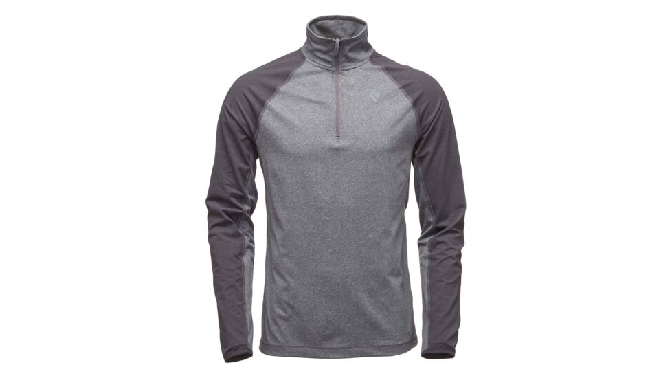 Black Diamond Approach Quarter Zip Mens Fleece Jacket, Smoke, Medium, APWQ4N022MED1