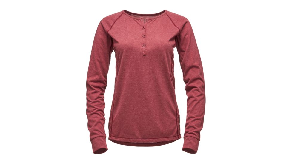 Black Diamond Attitude Womens Long Sleeve Henley Shirt, Rhone, Large, APR56A604LRG1