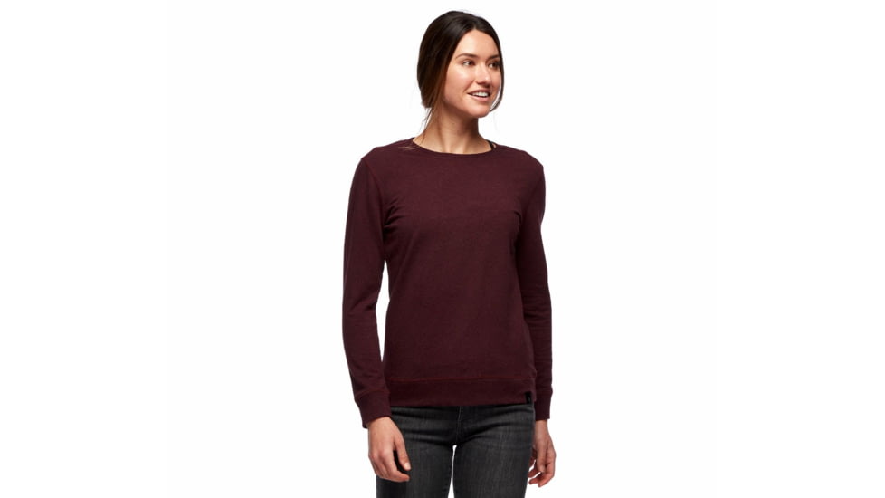 Black Diamond Basis Crew - Womens, Bordeaux Heather, Medium, AP7523216022MED1
