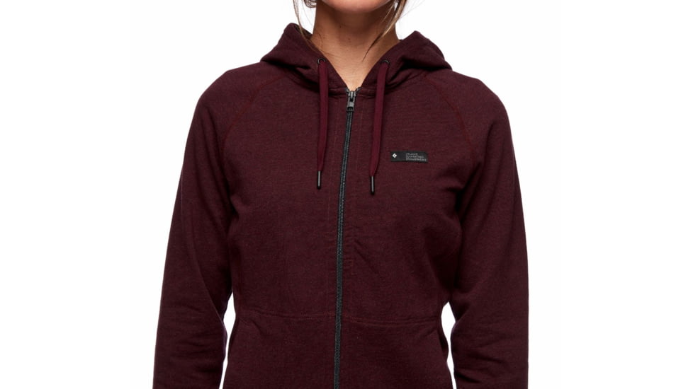 Black Diamond Basis Full Zip Hoody - Womens, Bordeaux Heather, Extra Small, AP7523016022XSM1