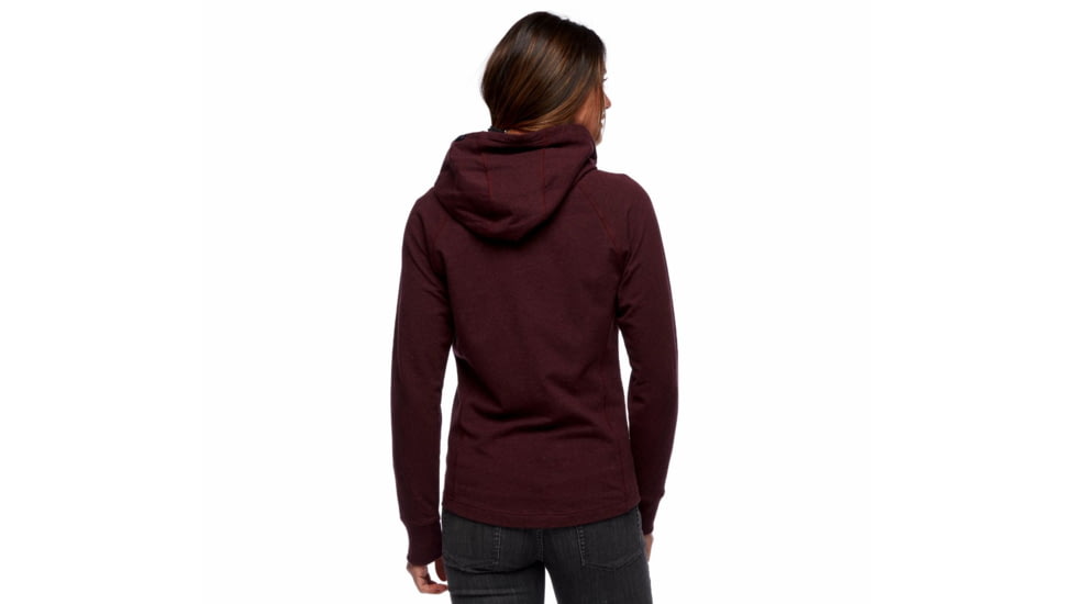 Black Diamond Basis Full Zip Hoody - Womens, Bordeaux Heather, Extra Small, AP7523016022XSM1