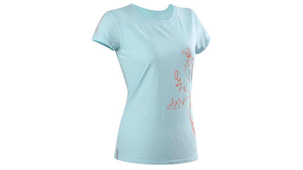 Black Diamond Biner Flower T-Shirt - Women's-Aruba Blue-Large
