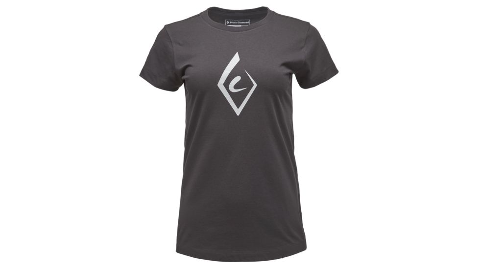 Black Diamond Brushstroke Womens Short Sleeve Tee Shirt, Smoke, Small, APJU7X022SML1