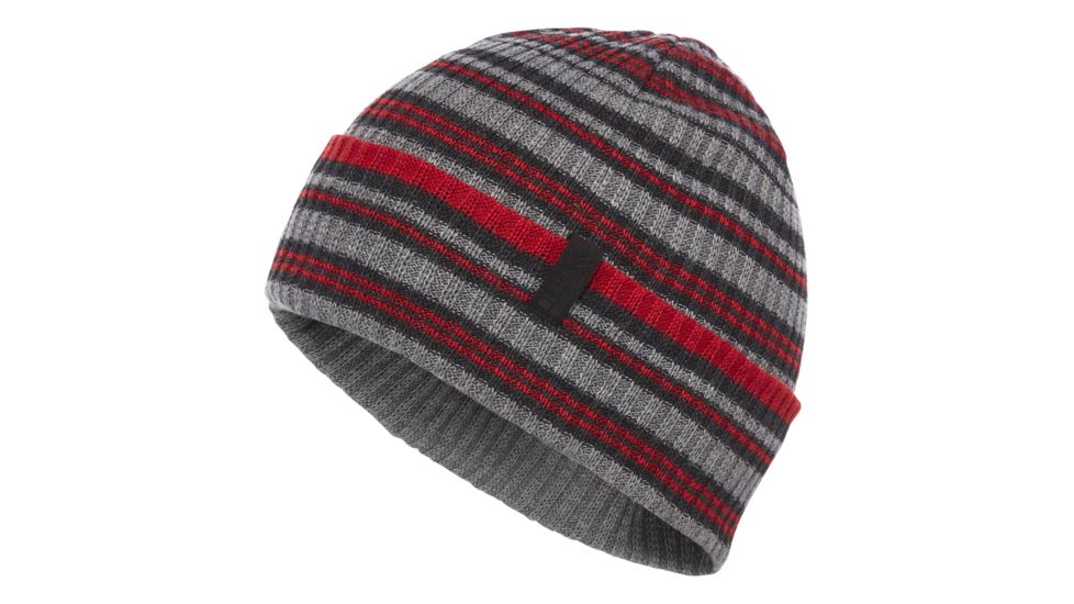 Black Diamond Cardiff Beanie, Smoke/Hyper Red Stripe, One Size, AP7210009065ALL1