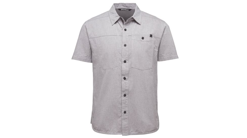 Black Diamond Chambray Modernist Mens Short Sleeve Everyday Button Ups Shirt, Slate, Small, APT59C020SML1