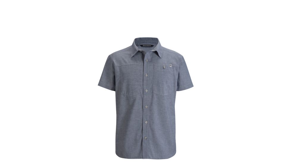 Black Diamond Chambray Modernist Short Sleeve Mens Shirt, Indigo, Small APG36R425SML1