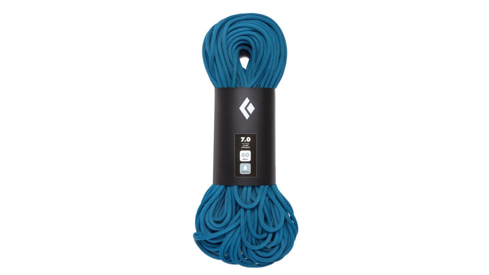 Black Diamond Climbing 7.0 mm Dry Rope, Aque Blue, 60m BD323005AQUA0601