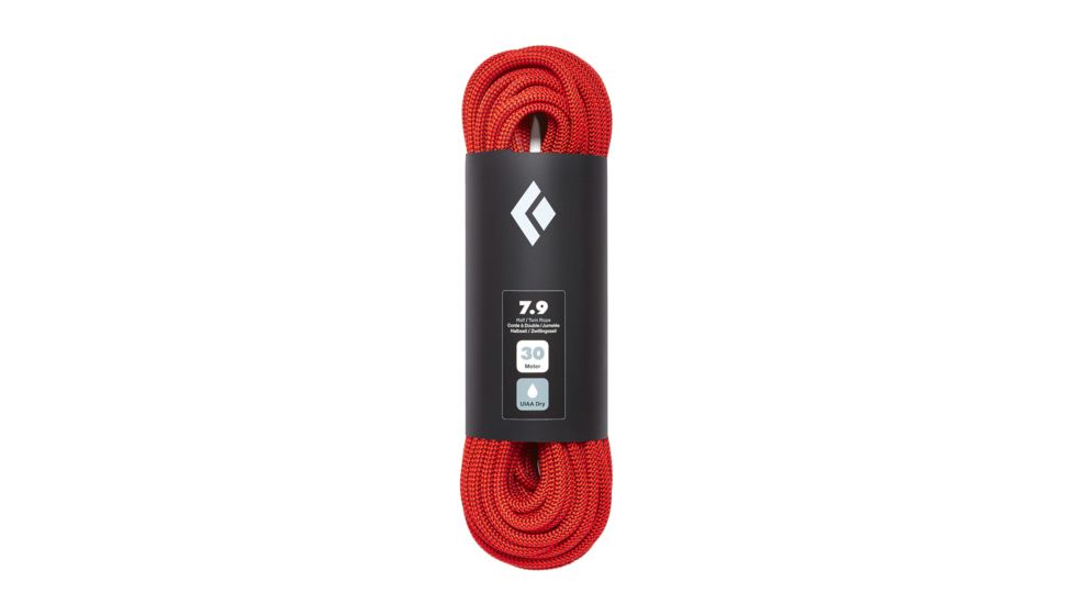 Black Diamond Climbing 7.9 mm Dry Rope, Orange, 30m, BD323011ORAN0301
