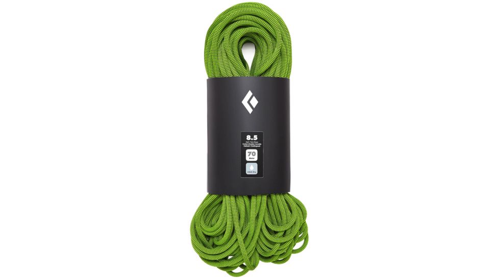 Black Diamond Climbing 8.5 mm Dry Rope, Green, 70m, BD323015GREN0701