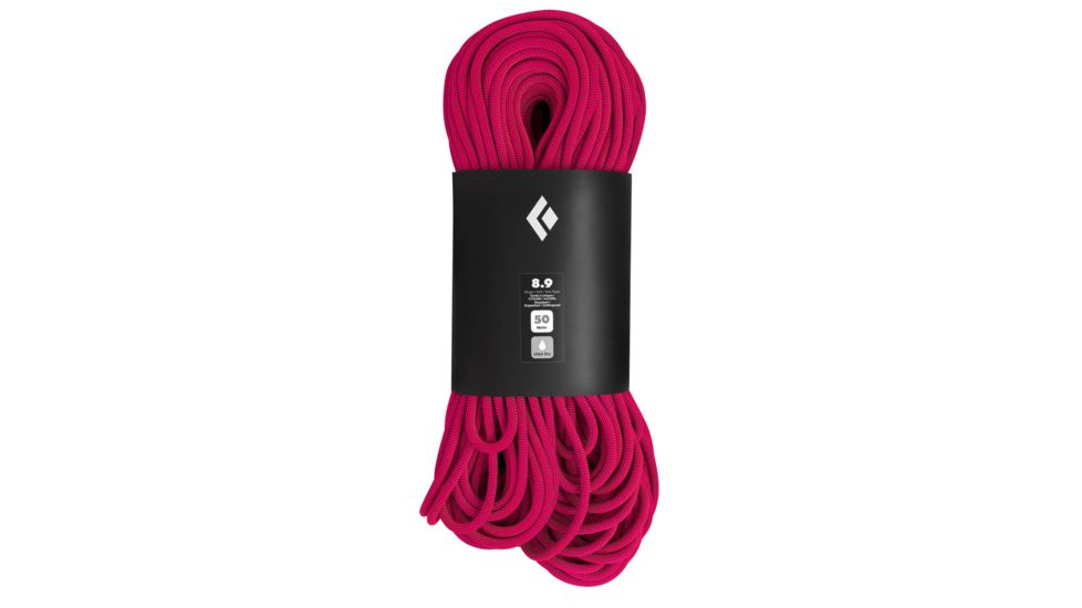 Black Diamond Climbing 8.9 mm Dry Rope, Ultra Pink, 50m, BD323017ULPK0501