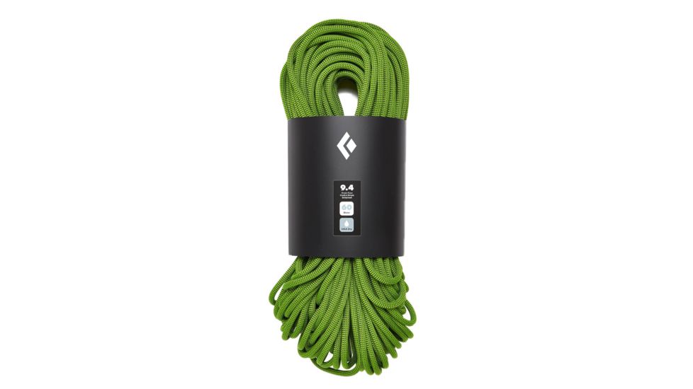 Black Diamond Climbing 9.4 mm Dry Rope, Envy Green, 60m, BD323022ENGR0601