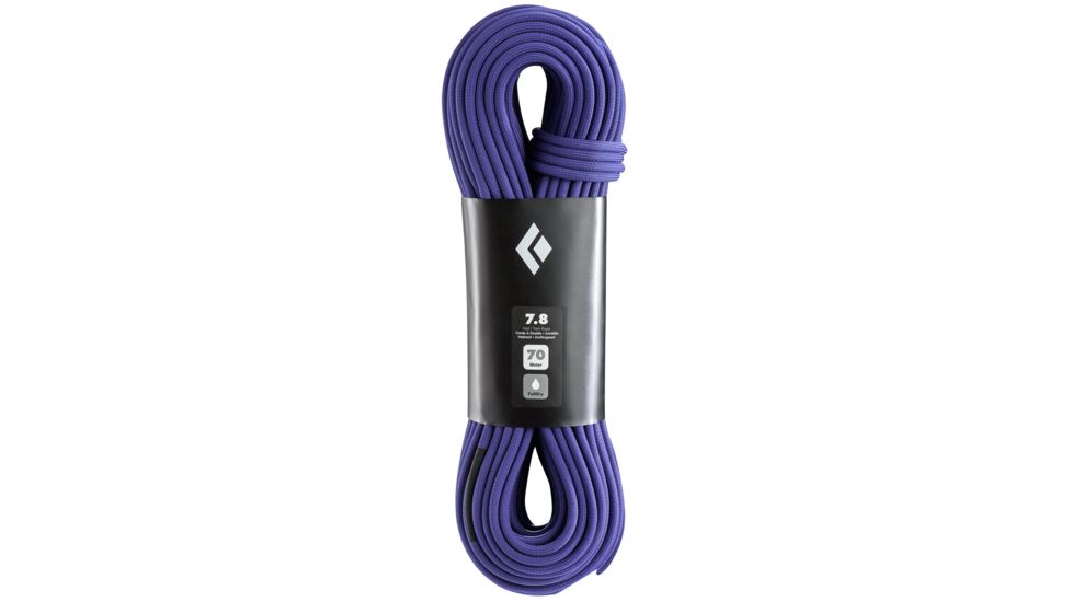 Black Diamond Climbing FullDry 7.8 mm Rope-Dual Purple-70 m