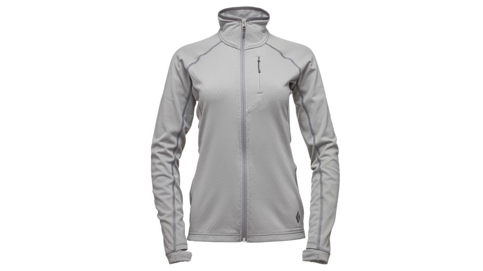 Black Diamond Coefficient Womens Midlayer Fleece Jacket, Nickel, Medium, APXB1Z105MED1
