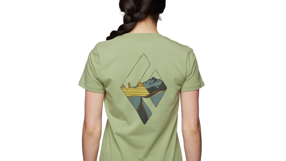 Black Diamond Desert To Mountain Short Sleeve Tee - Womens, Green Tea, Large, AP7302363052LRG1