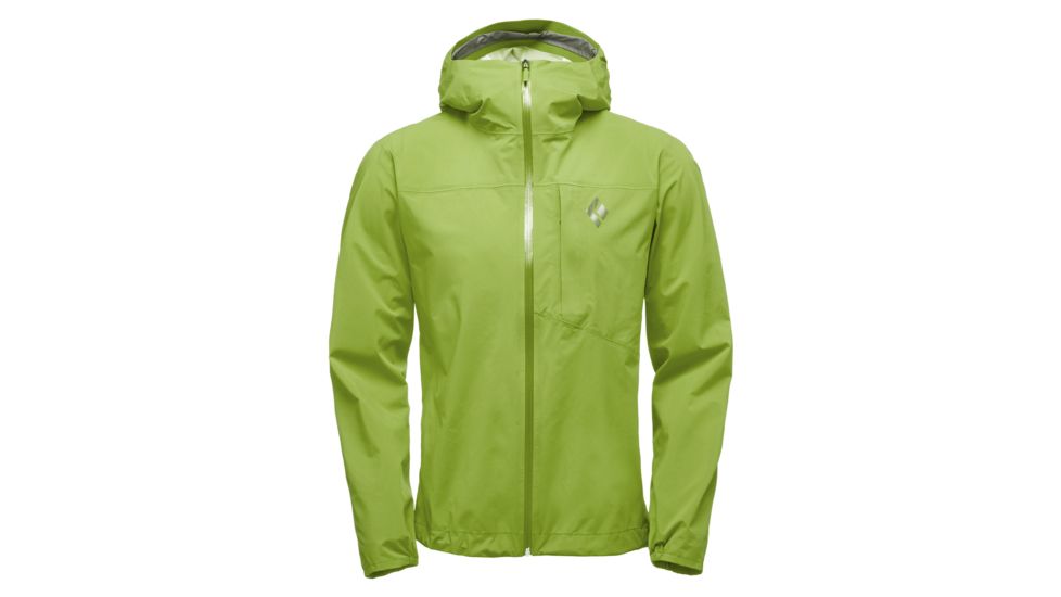 Black Diamond FineLine Stretch Mens Rain Jackets, Aloe, Extra Small, APH3JN380XSM1