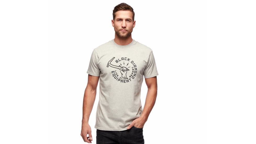 Black Diamond Hammered Tee - Mens, Nickel/Heather, Large, AP7300451015LRG1