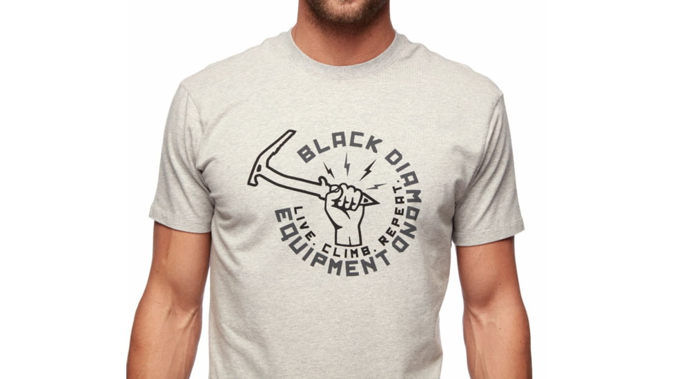 Black Diamond Hammered Tee - Mens, Nickel/Heather, Large, AP7300451015LRG1