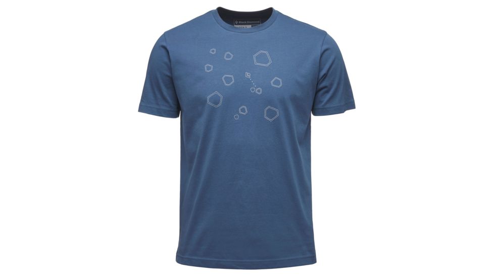 Black Diamond Hexteroid Logo Mens Short Sleeve Tee Shirt, Ink Blue, Large, APU49Y421LRG1
