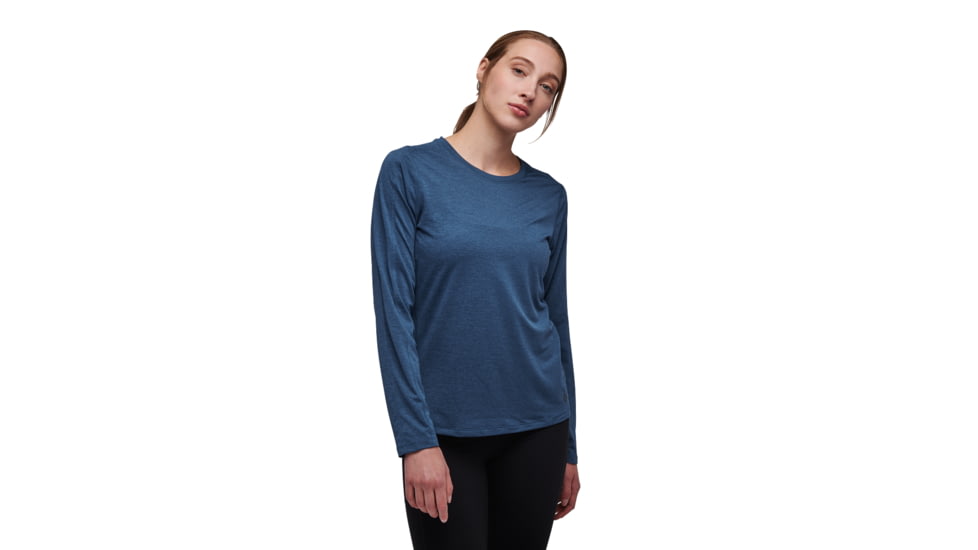 Black Diamond Lightwire Long Sleeve Tee - Womens, Ink Blue, Medium, AP7520104014MED1
