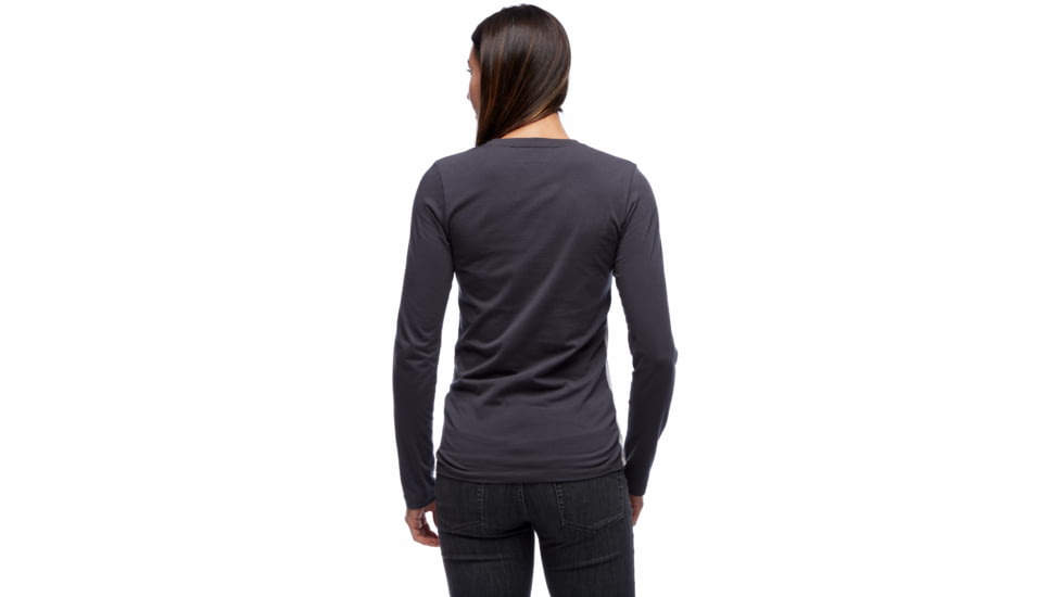 Black Diamond LS Campus Tee - Womens, Nickel Hthr/Carbon/Black Hthr, Small, AP7300649234SML1