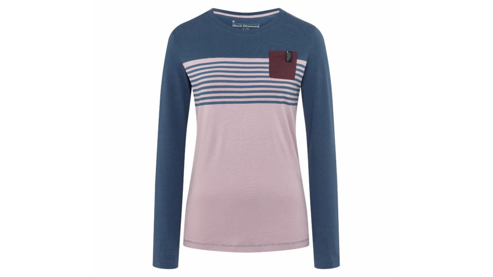 Black Diamond LS Campus Tee - Womens, Wood Violet/Ink Blue/Port, Extra Small, AP7300649235XSM1