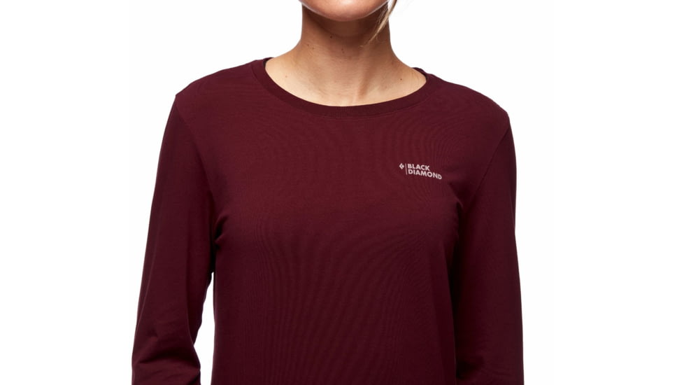 Black Diamond LS Forest Diamond Tee - Womens, Bordeaux, Medium, AP7300606018MED1