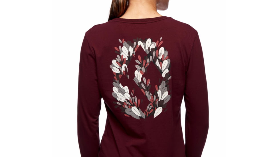 Black Diamond LS Forest Diamond Tee - Womens, Bordeaux, Medium, AP7300606018MED1