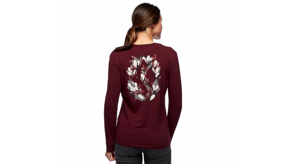Black Diamond LS Forest Diamond Tee - Womens, Bordeaux, Medium, AP7300606018MED1