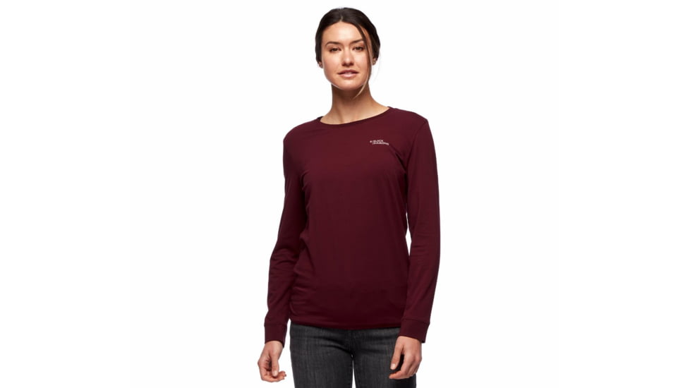 Black Diamond LS Forest Diamond Tee - Womens, Bordeaux, Medium, AP7300606018MED1