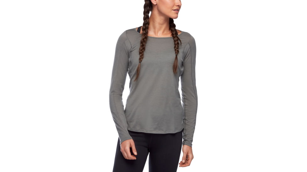 Black Diamond LS Rhythm Tee - Womens, Nickel, Large, AP7520051005LRG1