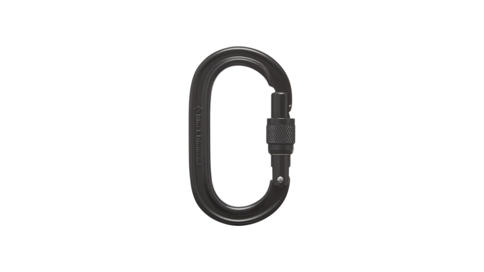 Black Diamond Oval Keylock Screwgate Carabiner, Black, One Size, BD2102080002ALL1