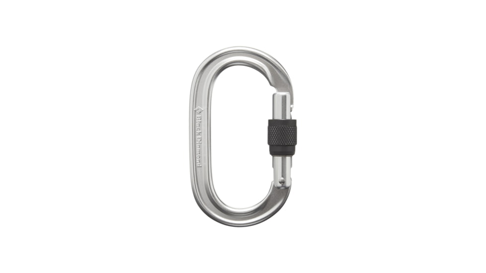 Black Diamond Oval Keylock Screwgate Carabiner, Polished, One Size, BD2102080013ALL1