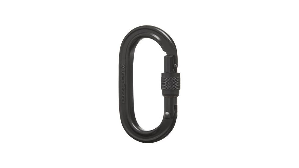 Black Diamond Oval Screwgate Carabiner, Black, BD210084BLAKALL1