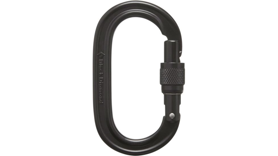 Black Diamond Oval Screwgate Carabiner, Black, BD210084BLAKALL1