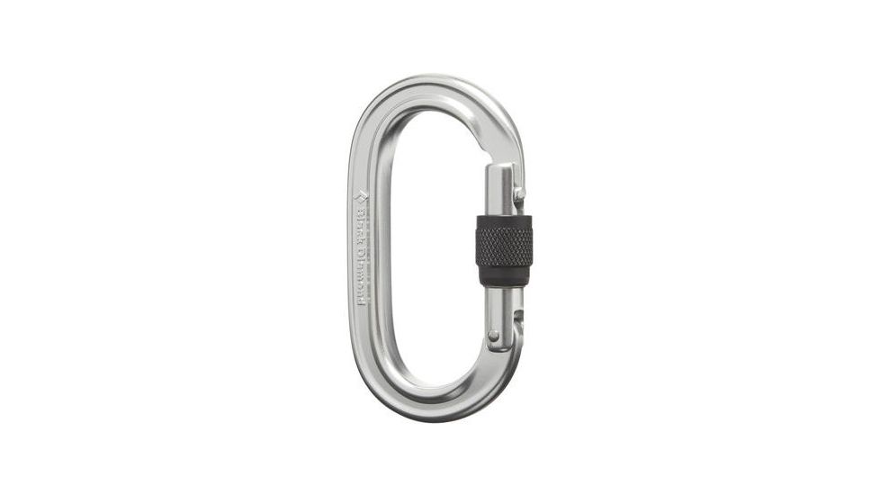 Black Diamond Oval Screwgate Carabiner, Polished, BD210084POLSALL1