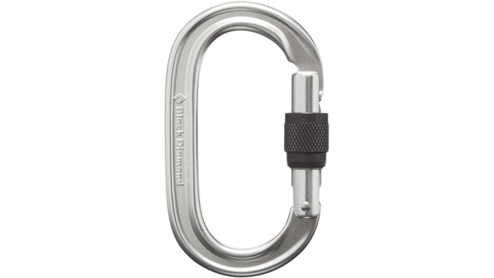 Black Diamond Oval Screwgate Carabiner, Polished, BD210084POLSALL1