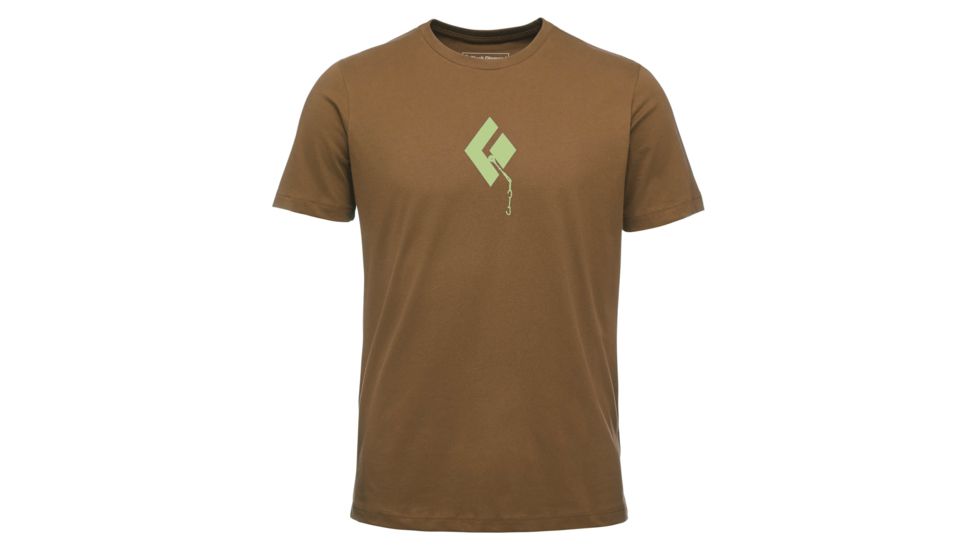 Black Diamond Placement Short Sleeve Tee Shirts - Mens, Dark Curry, Large, APX9ZQ750LRG1