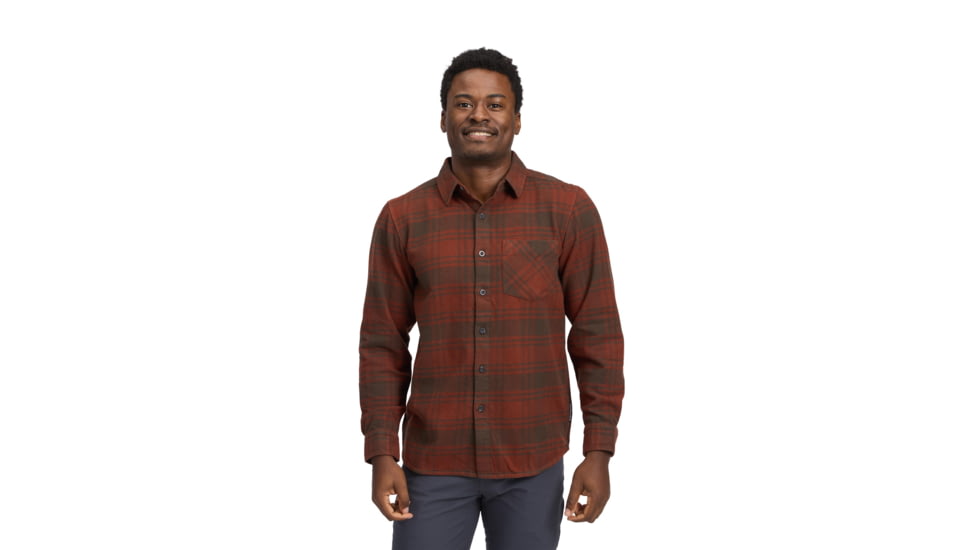 Black Diamond Project Flannel - Mens, Basalt/Iron Red Plaid, Medium, AP7440639719MED1