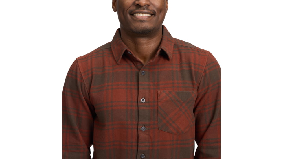 Black Diamond Project Flannel - Mens, Basalt/Iron Red Plaid, Medium, AP7440639719MED1