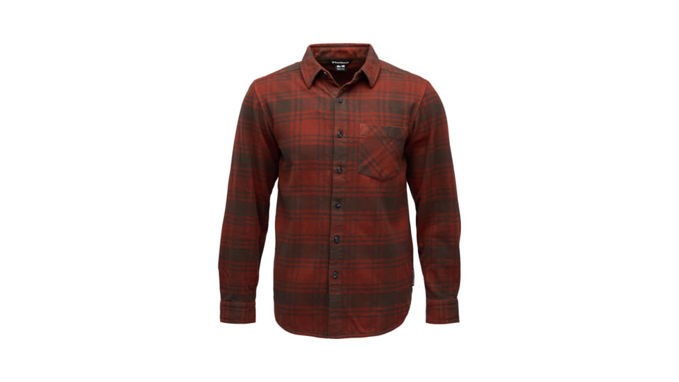 Black Diamond Project Flannel - Mens, Basalt/Iron Red Plaid, Medium, AP7440639719MED1
